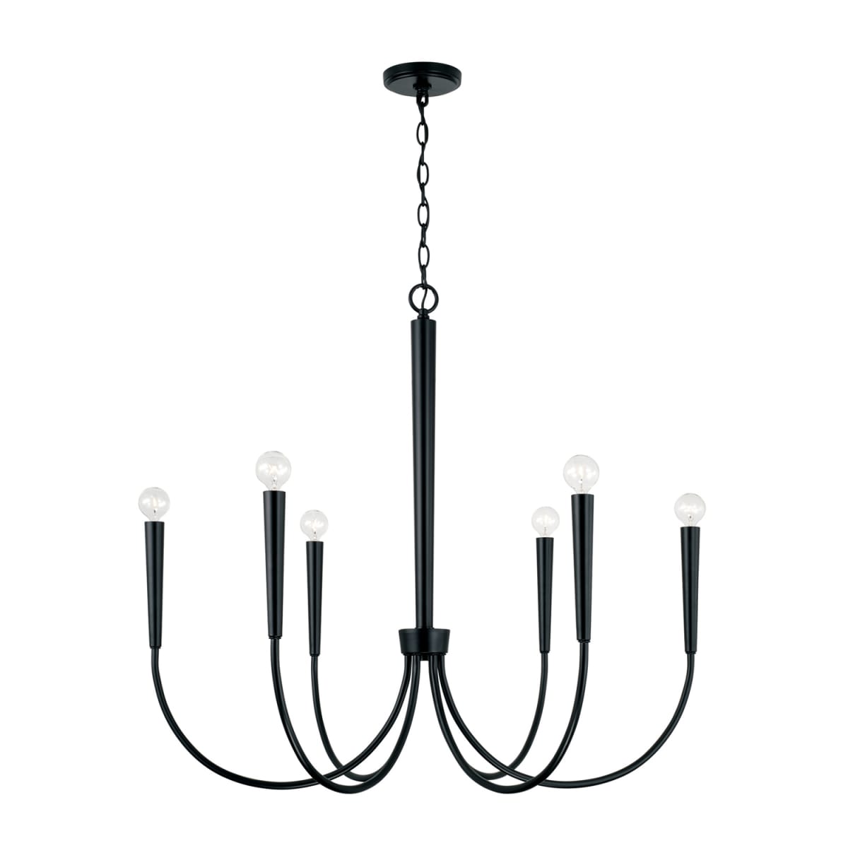 33" W x 31" H 6-Light Medium Chandelier in Matte Black