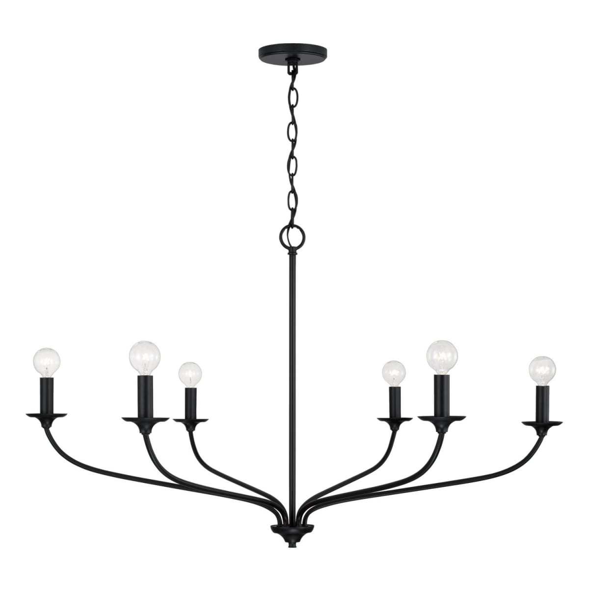 39.75"W x 24"H 6-Light Chandelier in Matte Black