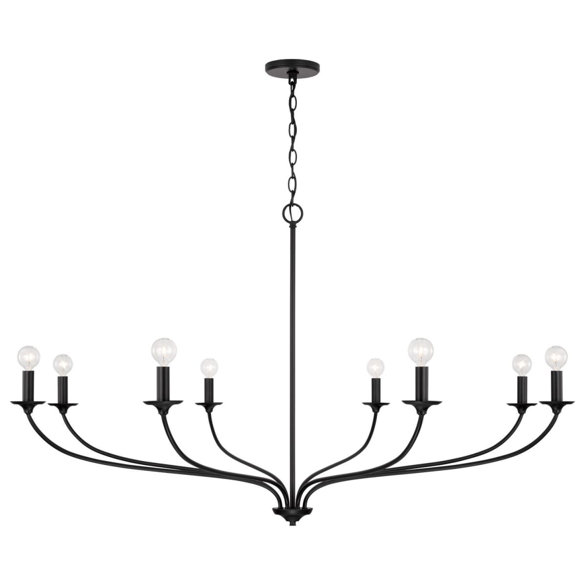 52"W x 29.75"H 8-Light Chandelier in Matte Black