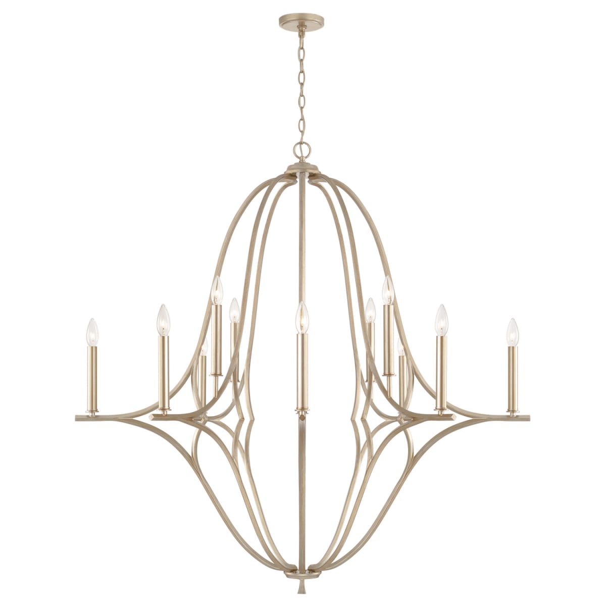 48"W x 47.5"H 12-Light Chandelier in Brushed Champagne