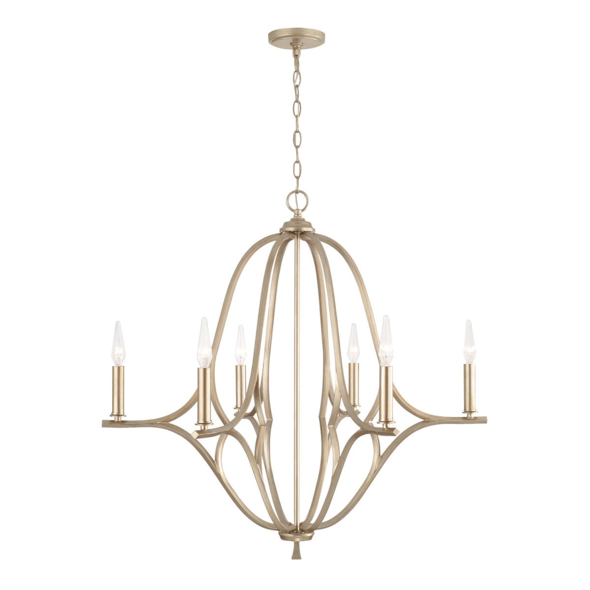 32"W x 31"H 6-Light Chandelier in Brushed Champagne