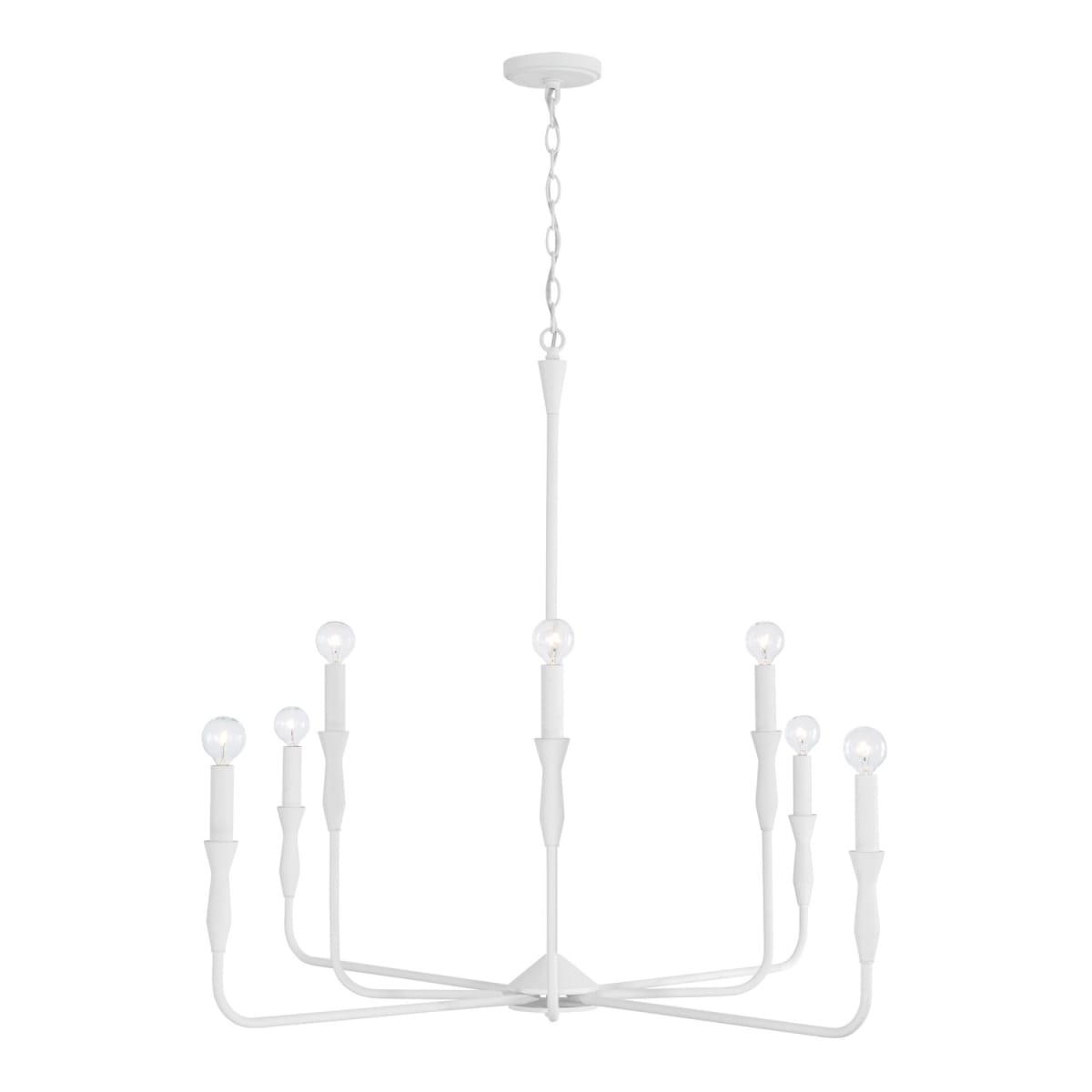 41"W x 34"H 8-Light Chandelier in Textured White