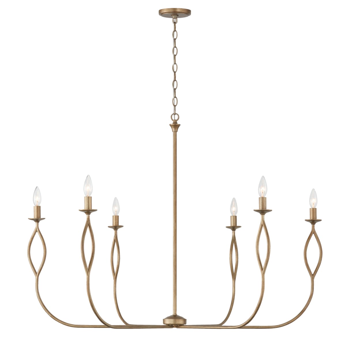 44"W x 32"H 6-Light Chandelier in Mystic Luster