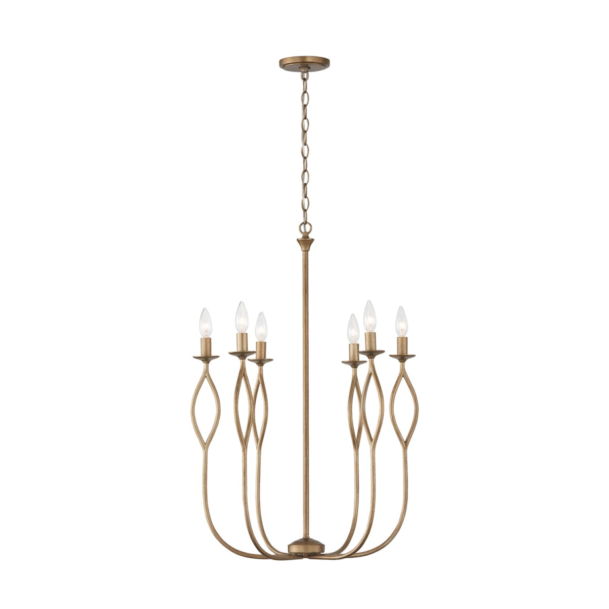 22"W x 32.25"H 6-Light Chandelier in Mystic Luster