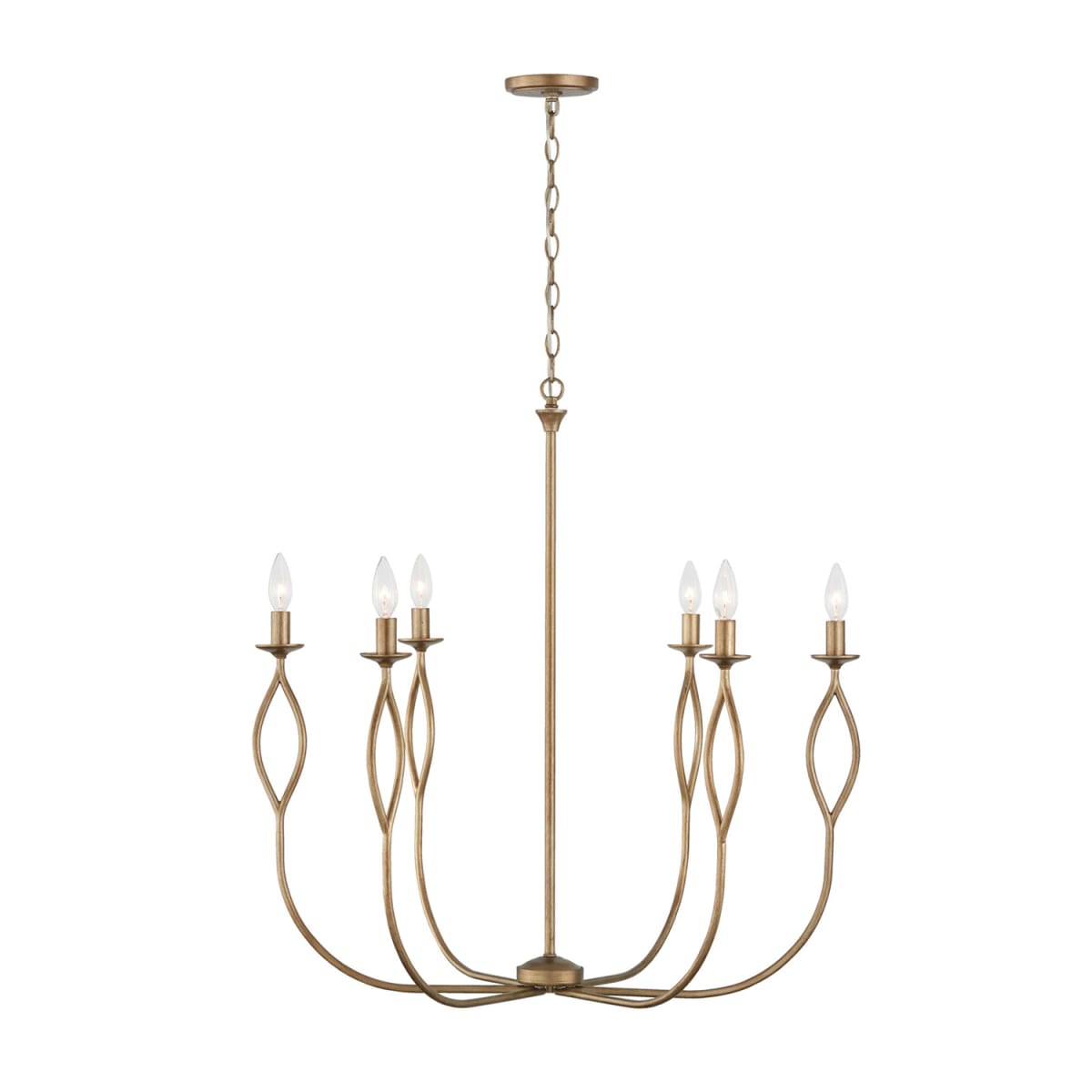30.50"W x 32"H 6-Light Chandelier in Mystic Luster