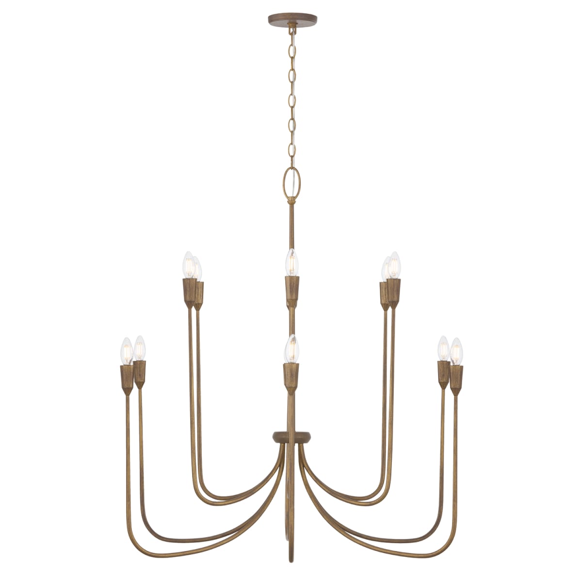 40" W x 38" H 12-Light Chandelier in Mystic Bronze