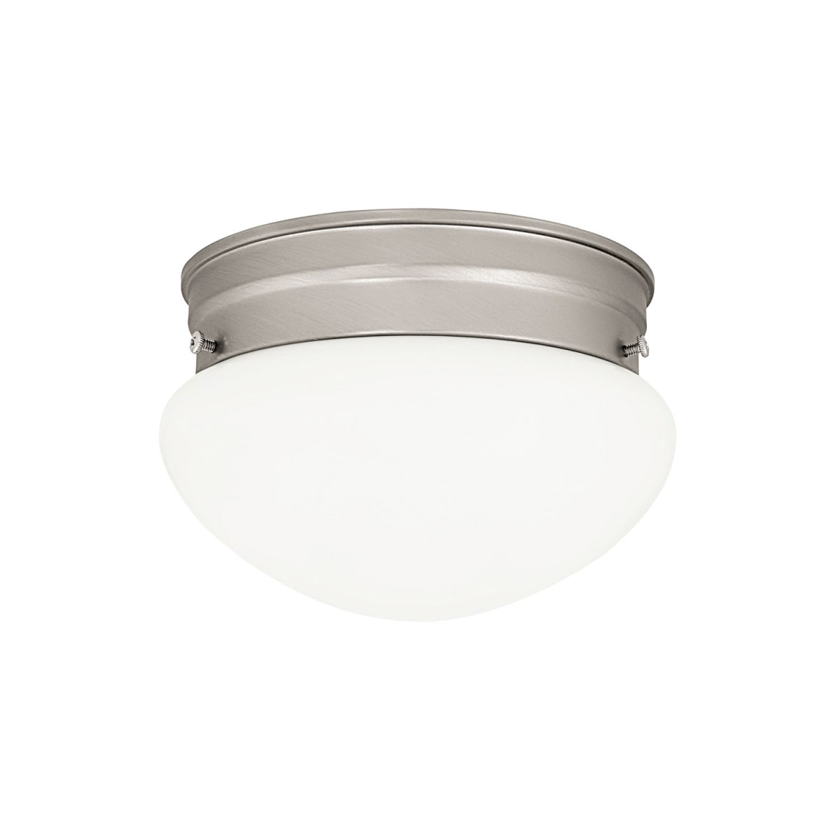 9" W x 5" H 2-Light White Glass Flush Mount in Matte Nickel