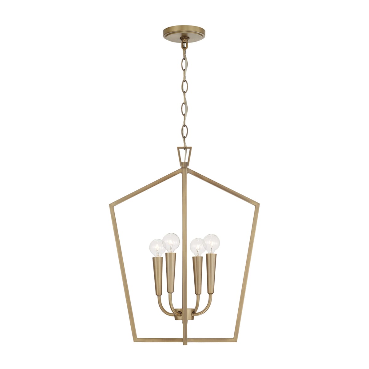 17" W x 22" H 4-Light Foyer in Aged Brass