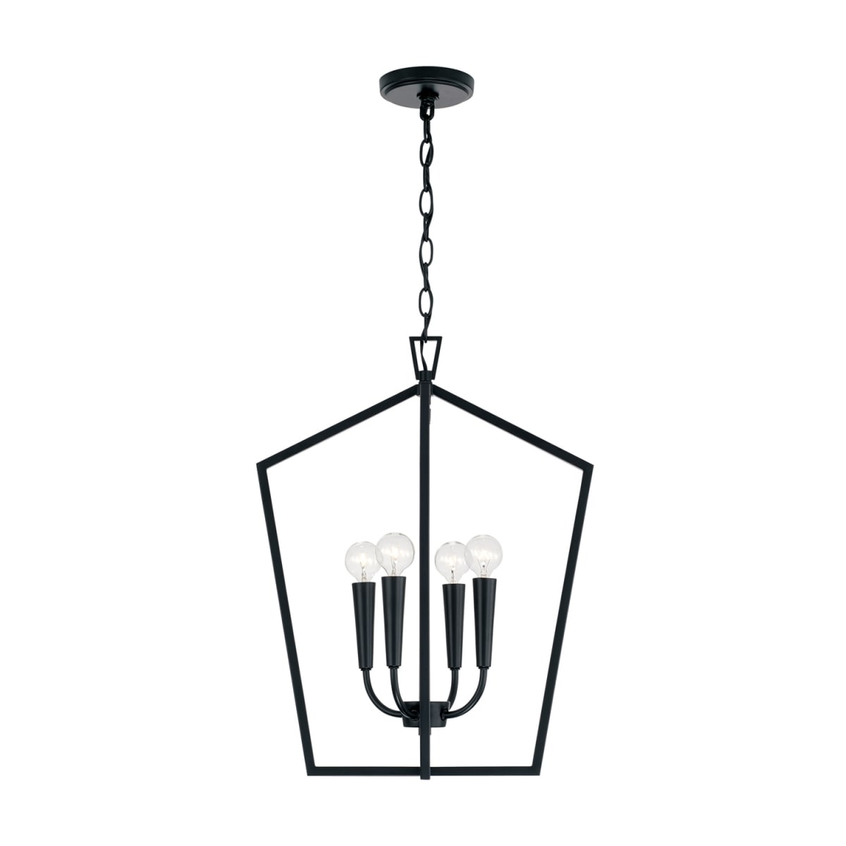 17" W x 22" H 4-Light Foyer in Matte Black