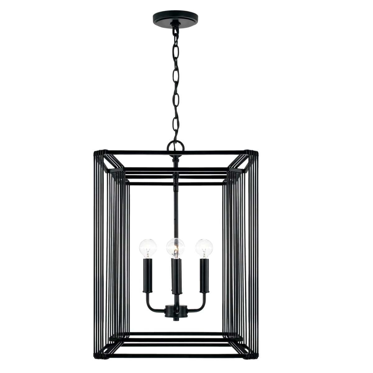 16" W x 22.5" H 4-Light Foyer in Matte Black