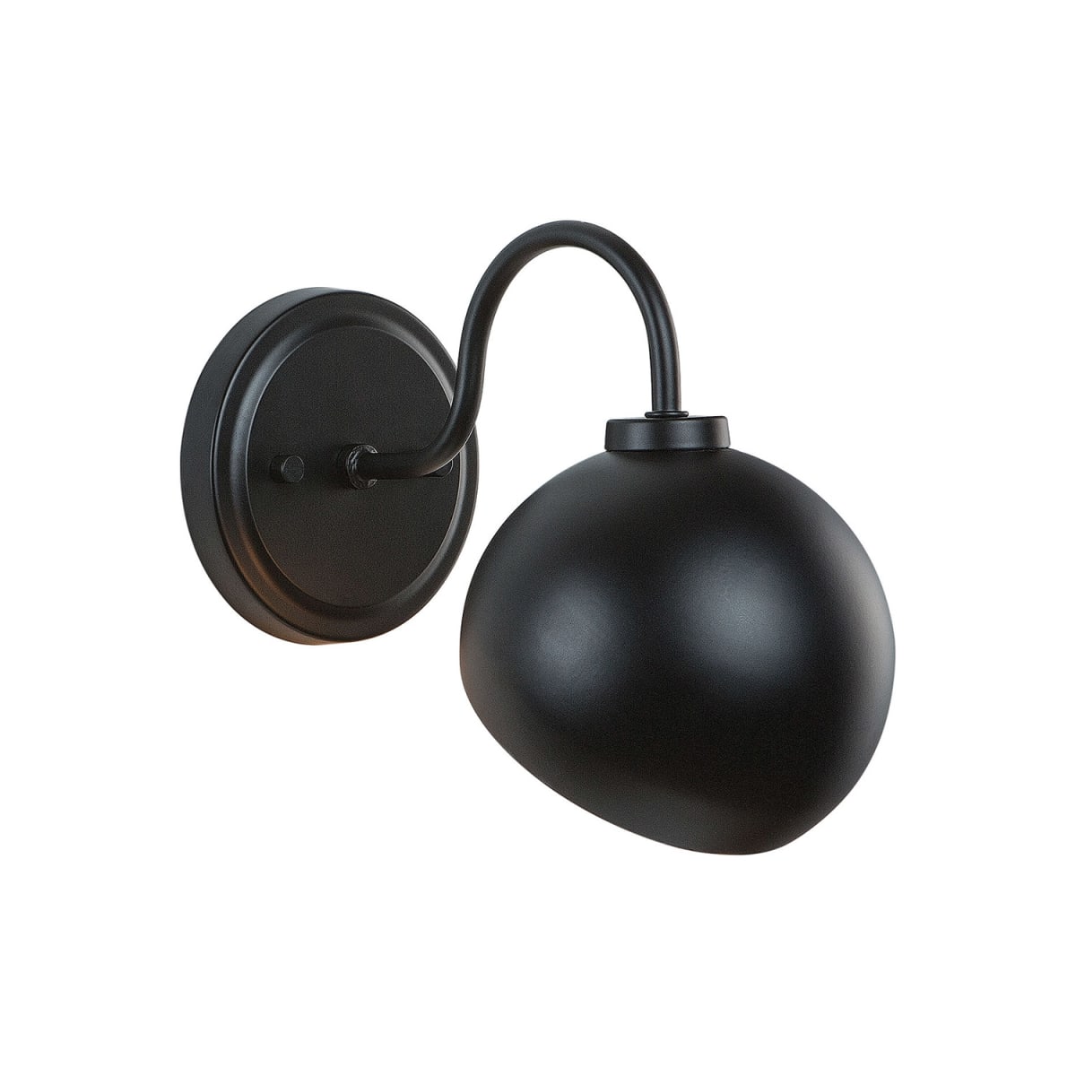 5.5" W x 8" H x 10" E 1-Light Sconce in Matte Black with Metal Shade with White Interior