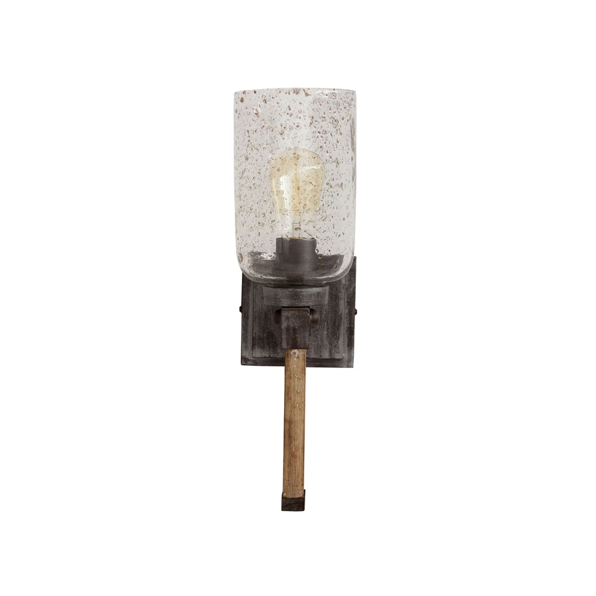 5" W x 17.5" H x 7" E 1-Light Stone Seeded Glass Sconce in Distressed Urban Wash