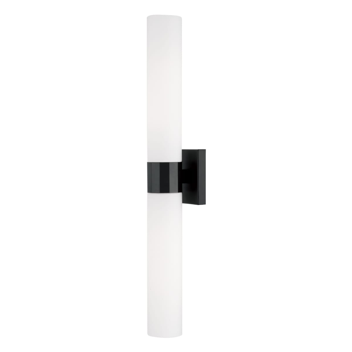 5"W x 29"H 2-Light Dual Sconce in Matte Black with Soft White Glass