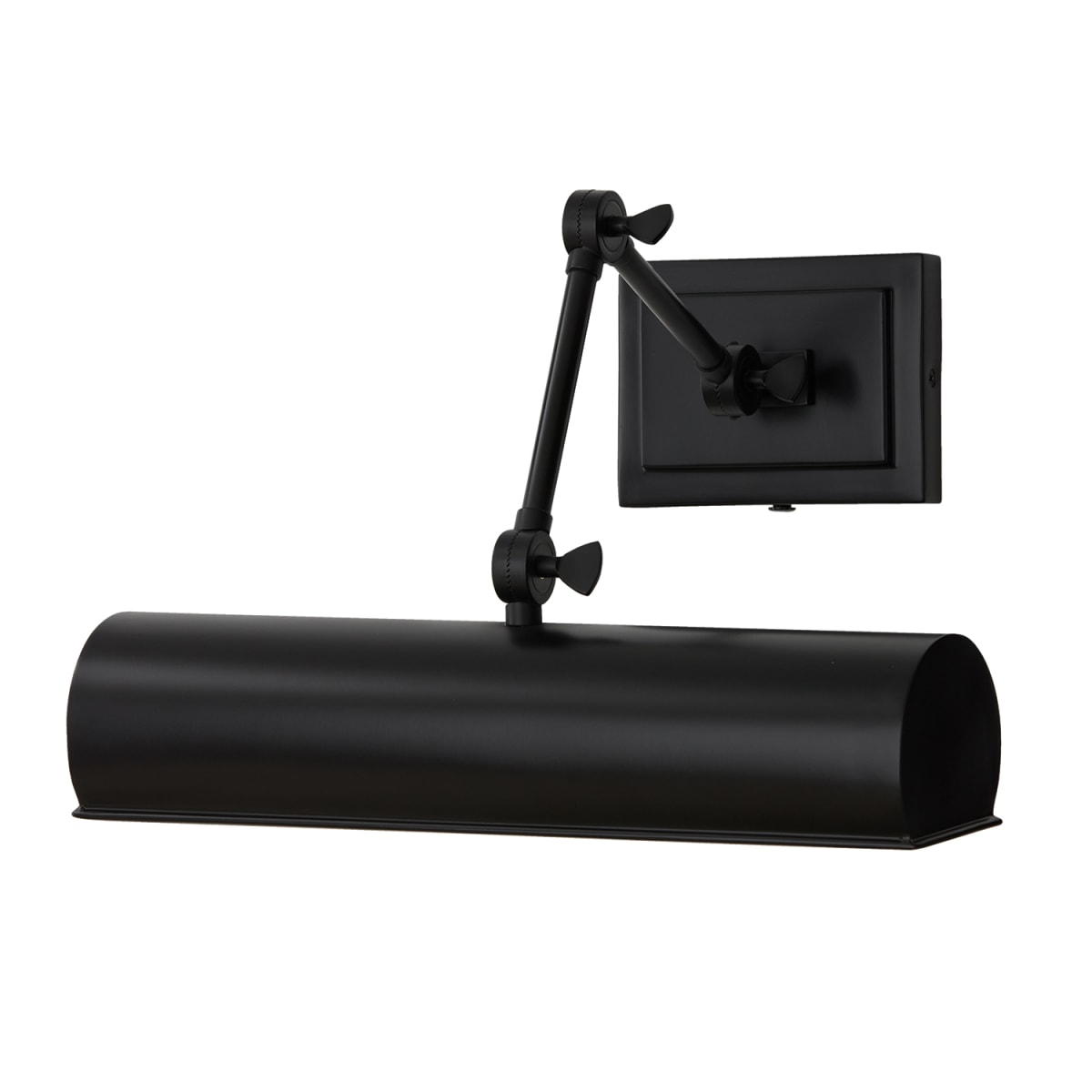5"H x 16"W Adjustable Pivoting Picture Light Wall Sconce in Matte Black with Optional Plug-in and Cord Cover