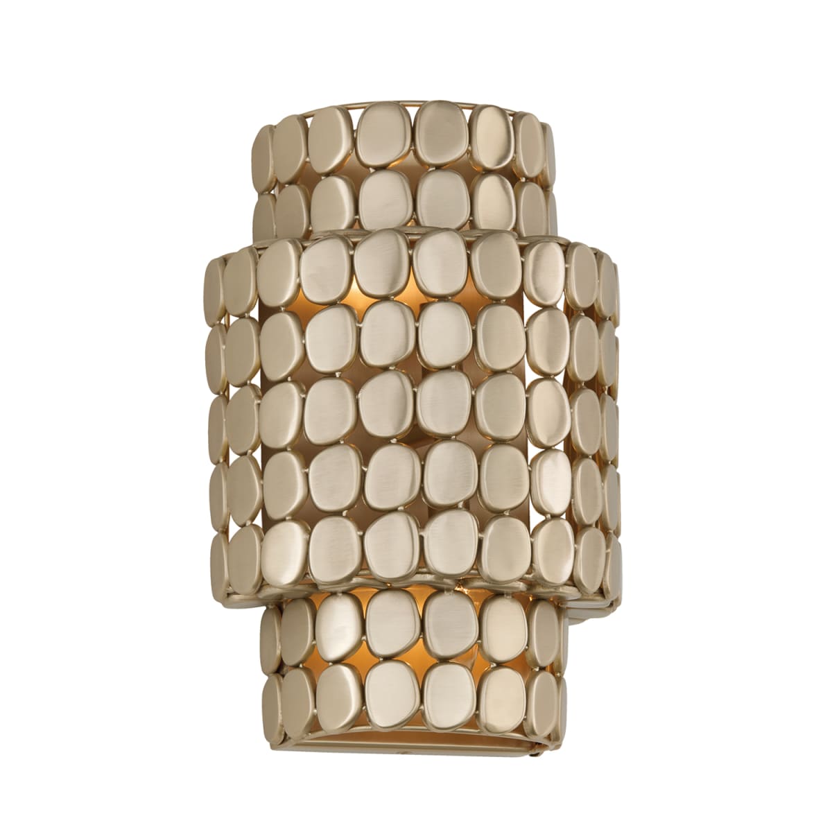 10.25" W x 14.75" H Flush Mount Medallion Wall Sconce in Champagne Brass