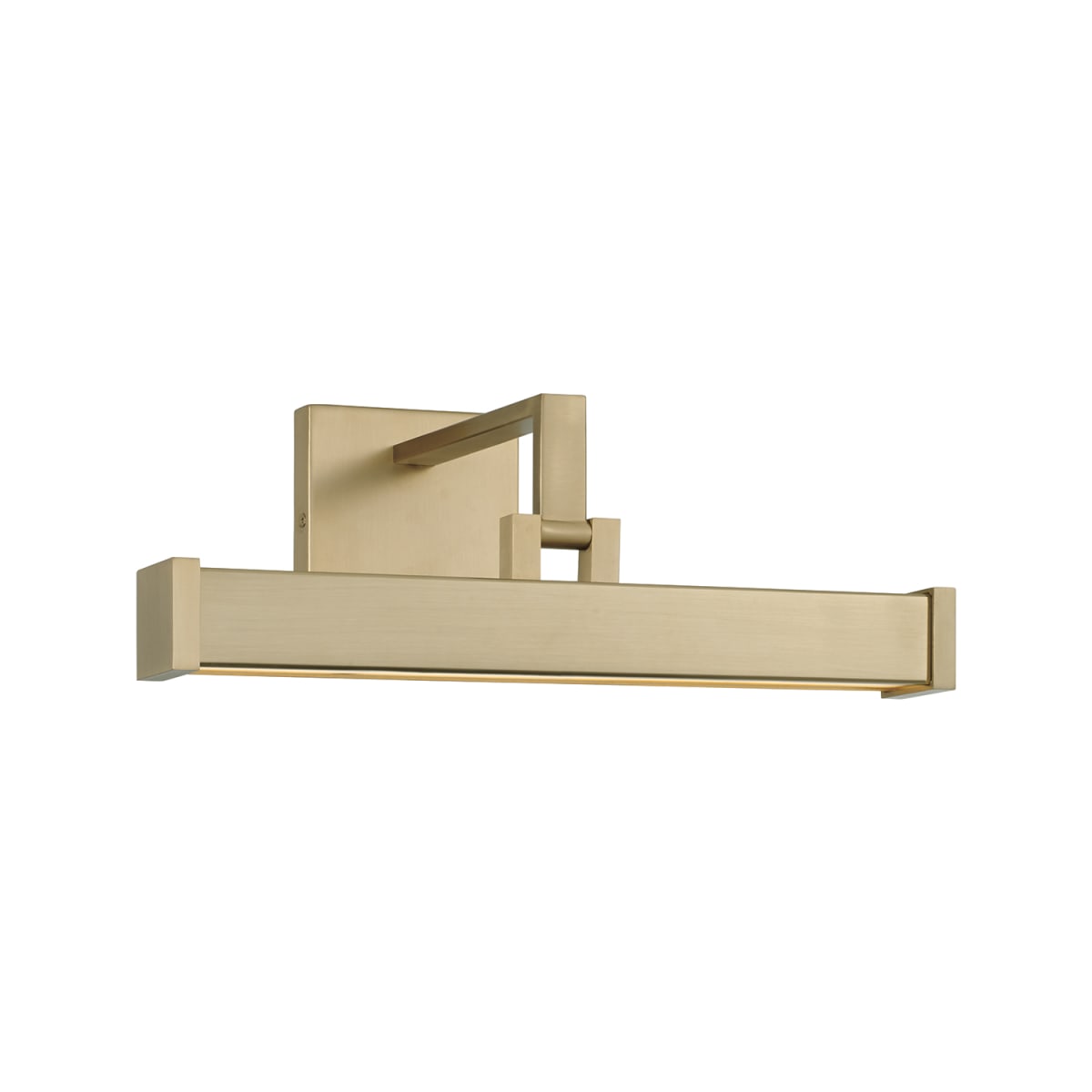 16" W x 6" H Integrated LED Adjustable Pivoting Picture Light Wall Sconce in Matte Brass with Optional Plug-in and Cord Cover