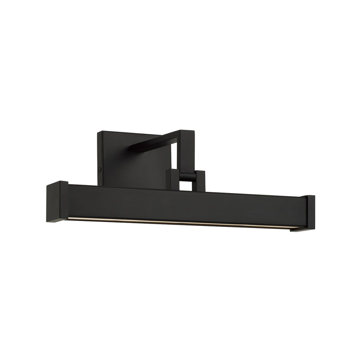 16" W x 6" H Integrated LED Adjustable Pivoting Picture Light Wall Sconce in Matte Black with Optional Plug-in and Cord Cover