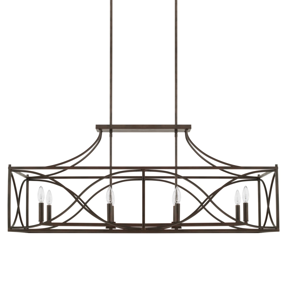 46" W x 19.5" H x 16" E 8-Light Linear in Nordic Grey