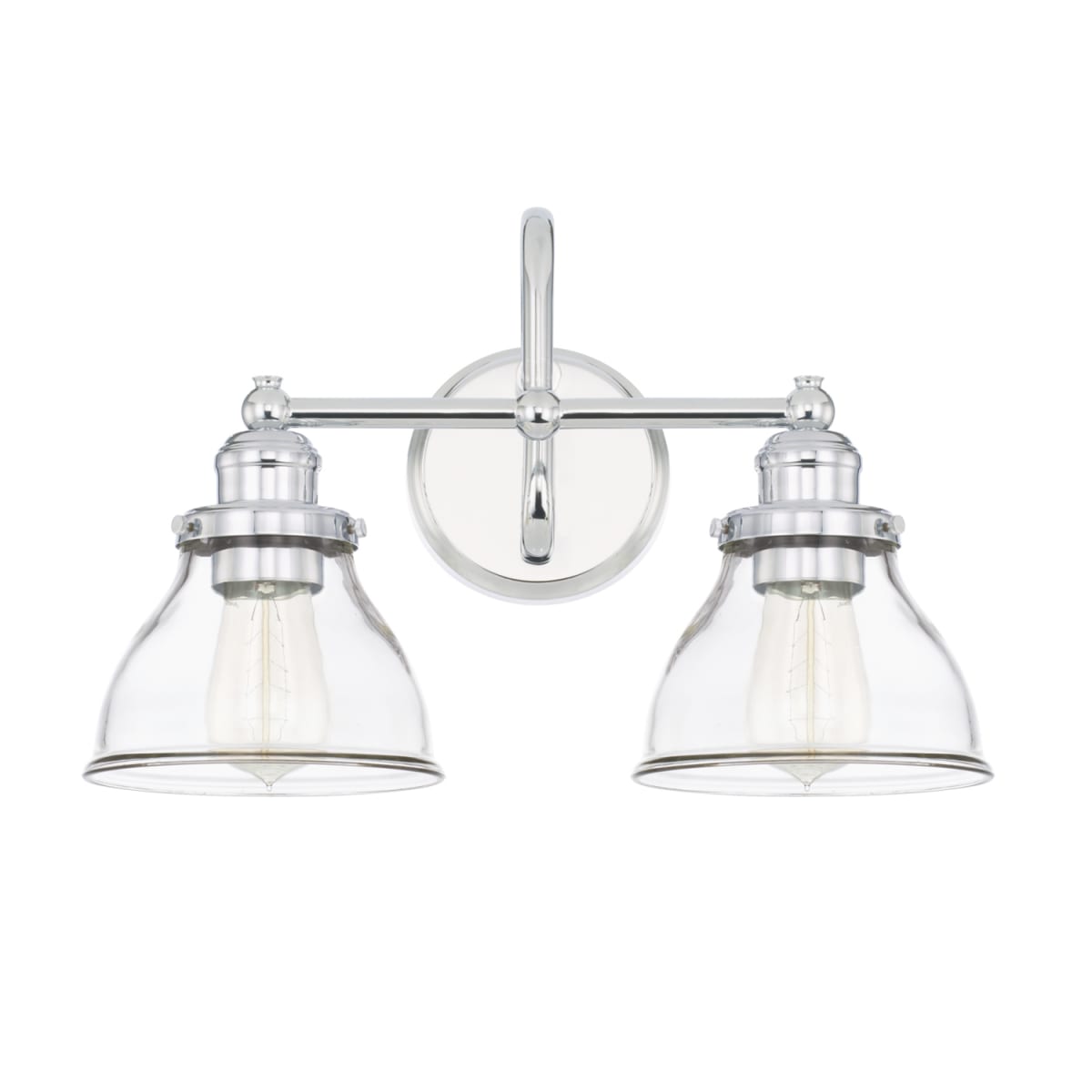 16" W x 11" H x 8" E 2-Light Clear Glass Vanity in Chrome