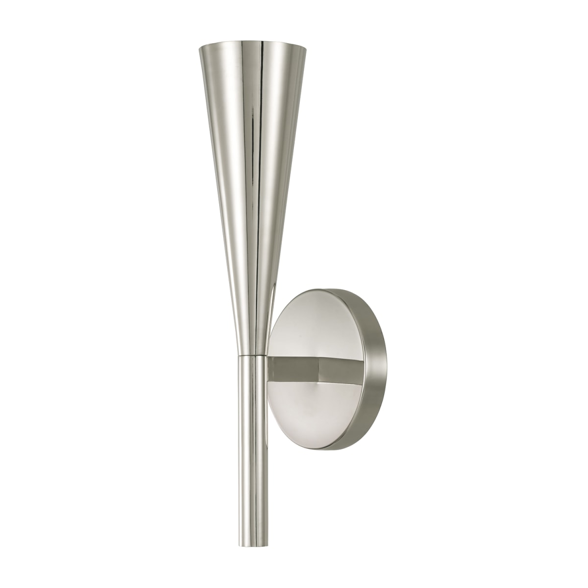 5" W x 15" H 1-Light Modern Tapered Sconce in Polished Nickel