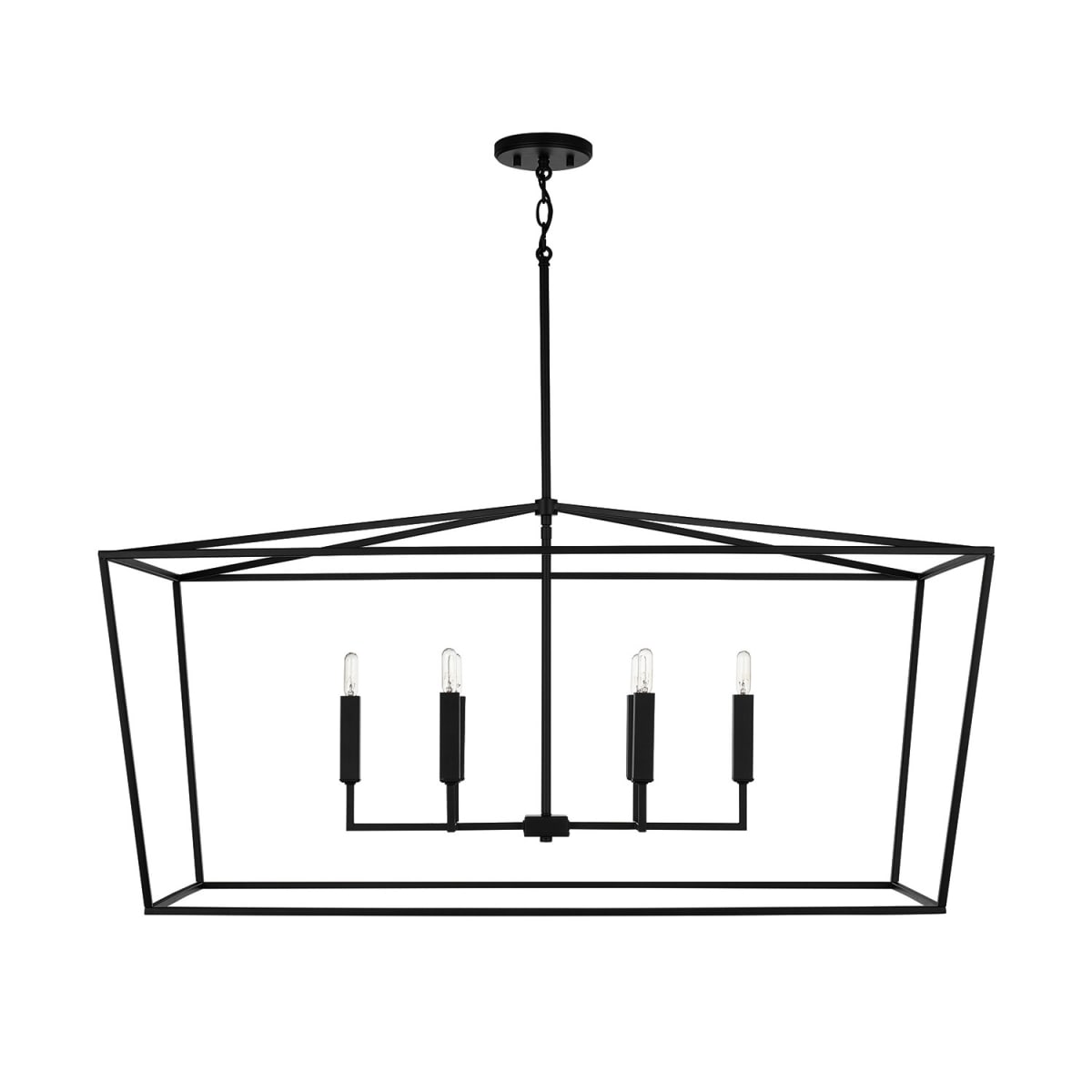 42" W x 20.5" H x 20" E 6-Light Lantern Linear in Matte Black