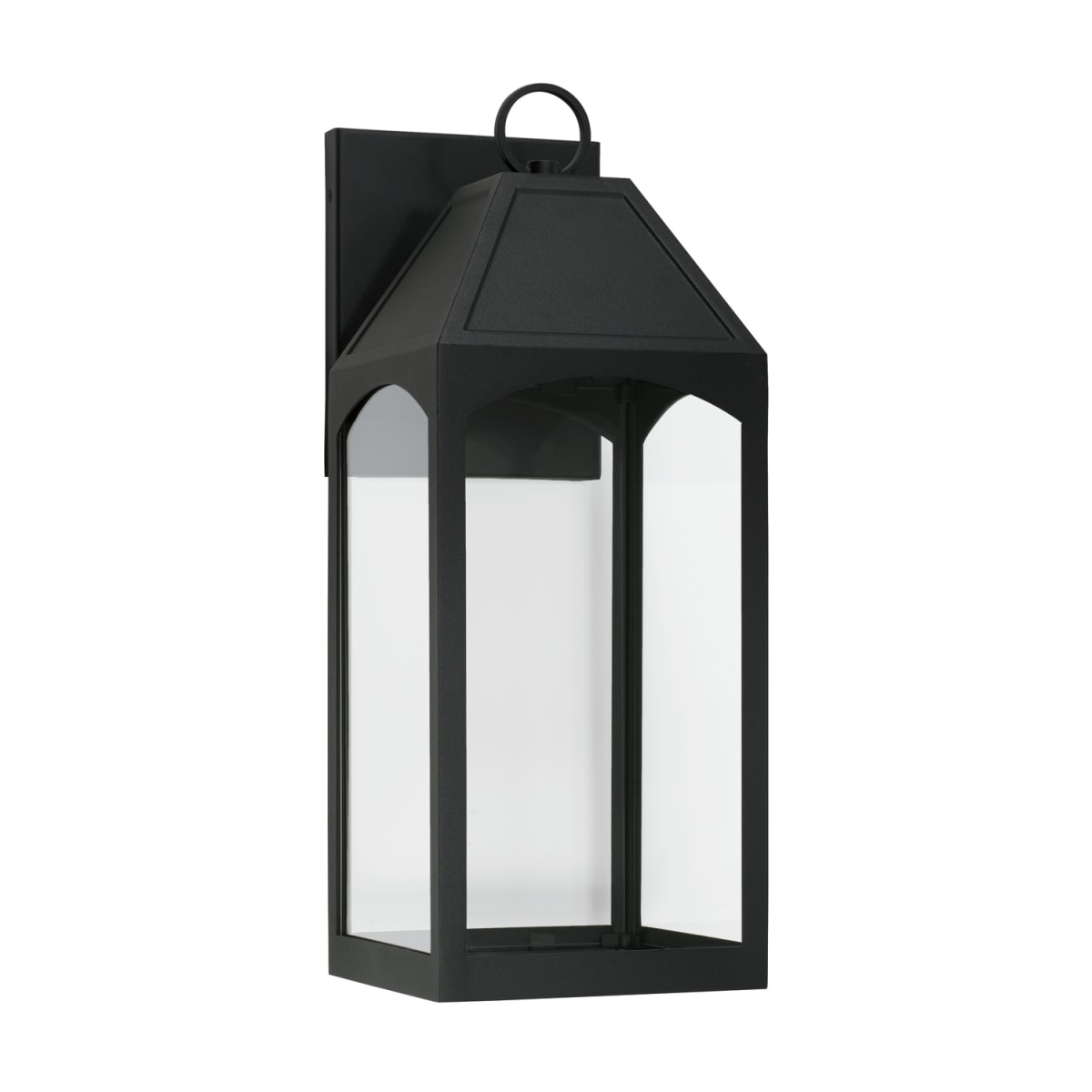 8" W x 20.5" H Outdoor 1-Light Night Sky Medium Wall Lantern in Black with Clear Glass