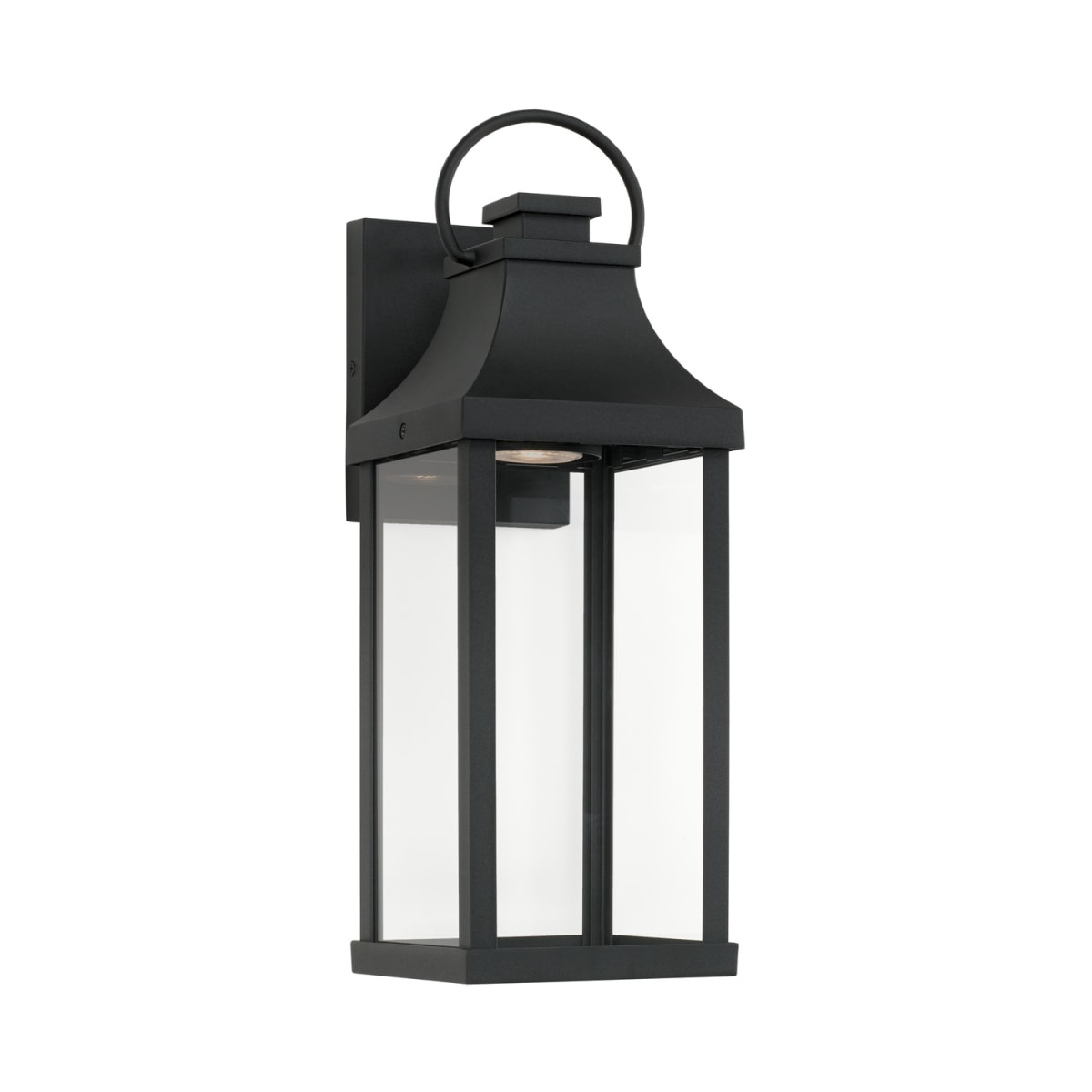 6" W x 17" H Outdoor 1-Light Night Sky Small Wall Lantern in Black with Clear Glass