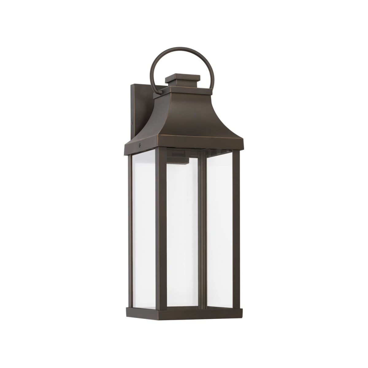 7" W x 21" H Outdoor 1-Light Night Sky Medium Wall Lantern in Oiled Bronze with Clear Glass