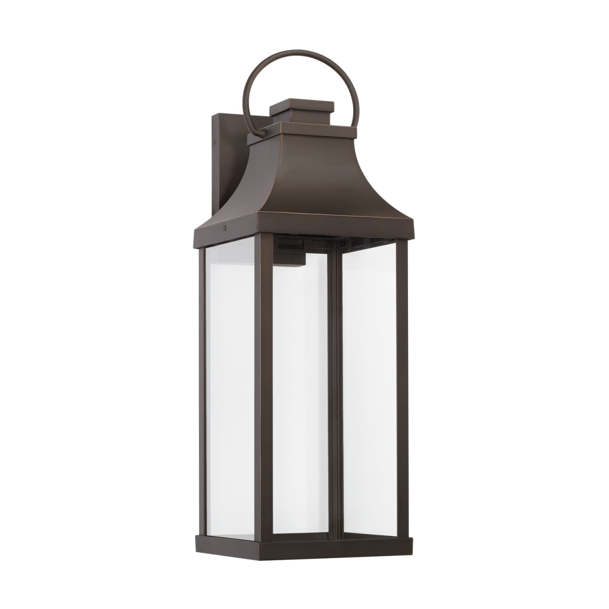 8" W x 24" H Outdoor 1-Light Night Sky Large Wall Lantern in Oiled Bronze with Clear Glass