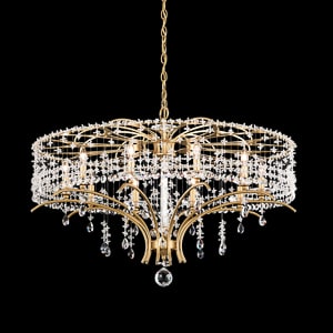 Bella Rose 10 Light 120V Chandelier in Antique Silver with Clear Heritage Handcut Crystal