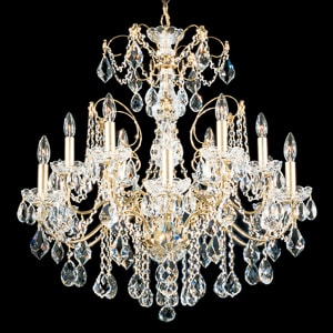 Century 12 Light 120V Chandelier in Polished Silver with Clear Heritage Handcut Crystal