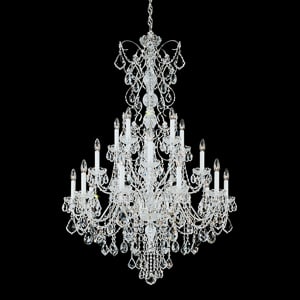Century 20 Light 120V Chandelier in Aurelia with Clear Heritage Handcut Crystal