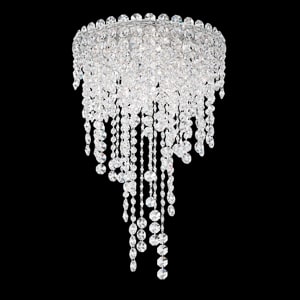 Chantant 4 Light 120V Flush Mount in Polished Stainless Steel with Clear Optic Crystal