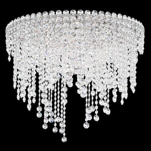 Chantant 6 Light 120V Flush Mount in Polished Stainless Steel with Clear Radiance Crystal