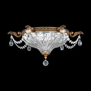 Milano 2 Light 120V Flush Mount in Heirloom Gold with Clear Radiance Crystal