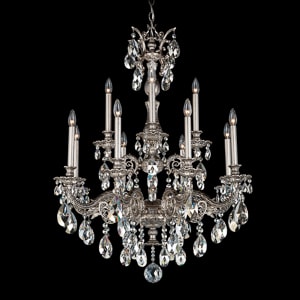 Milano 12 Light 120V Chandelier in Heirloom Bronze with Clear Radiance Crystal