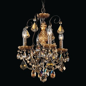 New Orleans 4 Light 120V Chandelier in Etruscan Gold with Clear Radiance Crystal
