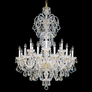 Olde World 23 Light 120V Chandelier in Aurelia with Clear Heritage Handcut Crystal