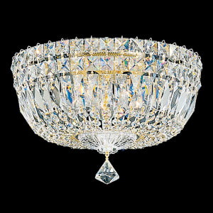 Petit Crystal Deluxe 5 Light 120V Flush Mount in Aurelia with Clear Optic Crystal