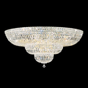 Petit Crystal Deluxe 27 Light 120V Flush Mount in Aurelia with Clear Optic Crystal