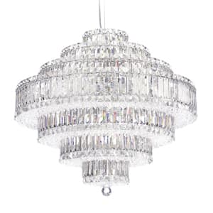Plaza 31 Light 120V Pendant in Polished Stainless Steel with Clear Optic Crystal