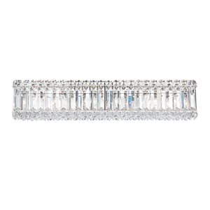 Quantum 6 Light 120V Bath Vanity & Wall Light in Stainless Steel with Clear Spectra Crystal