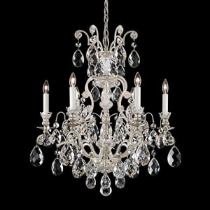 Renaissance 7 Light 120V Chandelier in Antique Silver with Clear Radiance Crystal