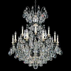 Renaissance 16 Light 120V Chandelier in Antique Silver with Clear Radiance Crystal