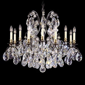 Renaissance 13 Light 120V Chandelier in Antique Silver with Clear Radiance Crystal