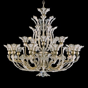 Rivendell 16 Light 120V Chandelier in Antique Silver with Clear Radiance Crystal