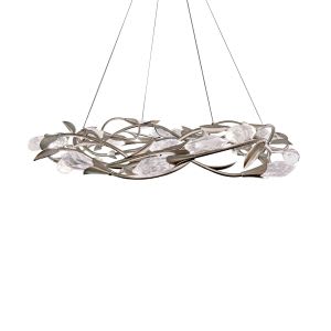 Secret Garden 35in LED 3500K 120V-277V Pendant in Antique Silver with Optic Haze Quartz