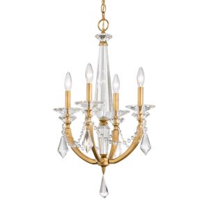 Verona 4 Light 120V Chandelier in French Gold with Clear Radiance Crystal