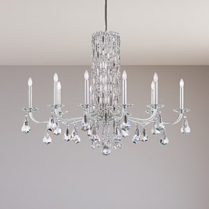 Siena 10 Light 120V Chandelier (No Spikes) in White with Clear Radiance Crystal