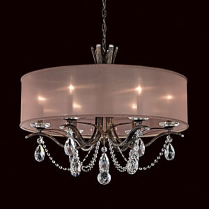 Vesca 6 Light 120V Chandelier in Heirloom Bronze with Clear Heritage Handcut Crystal and White Shade
